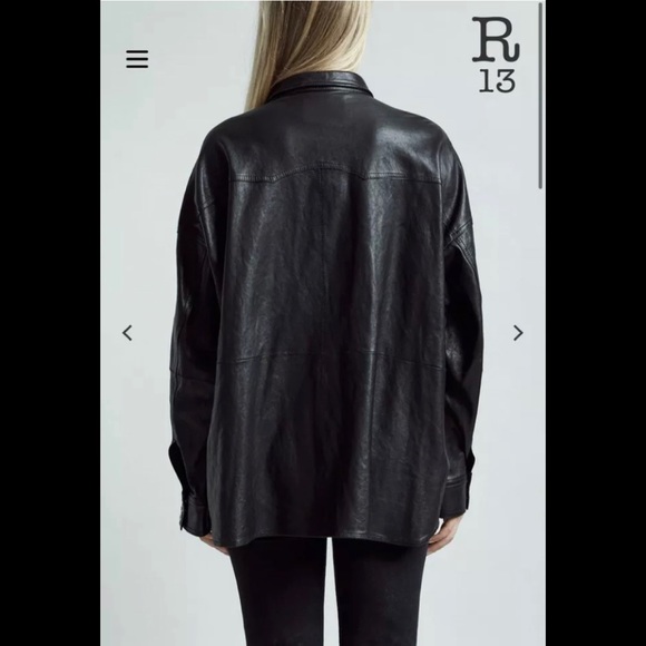 R13 Fringe Leather Shirt Jacket. - Picture 2 of 15